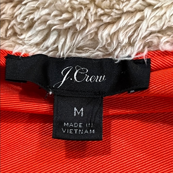 J. Crew SuperPlush Sherpa Fleece Jacket Size M Cream Orange‎ Full Zip Colorblock - Picture 7 of 8